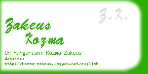 zakeus kozma business card